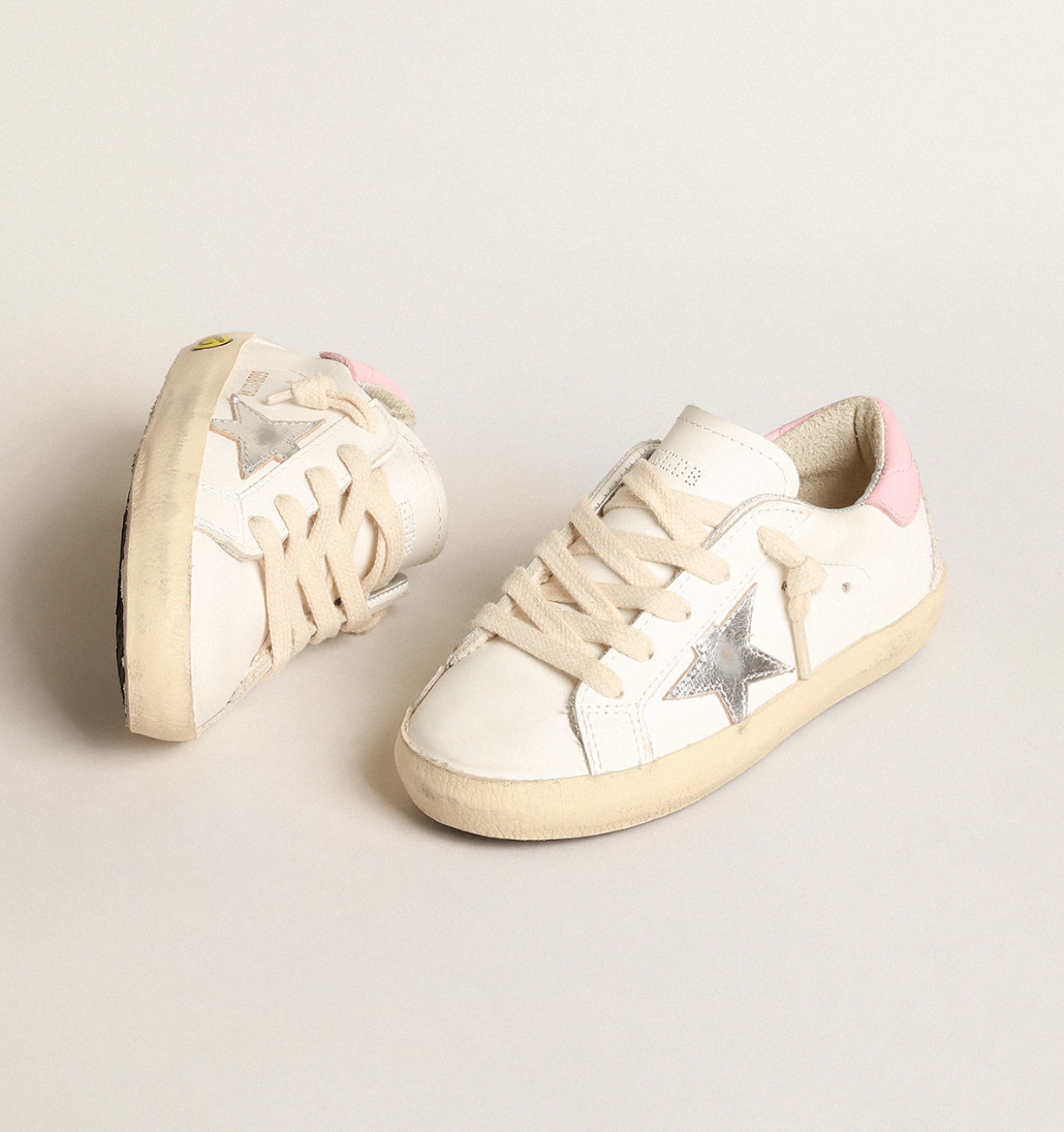 Kid's Superstar Sneaker - White/Pink/Silver
