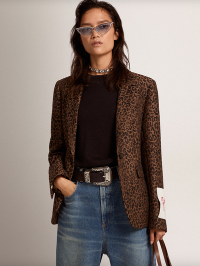 Single-breasted Blazer - Leopard