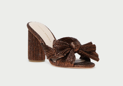 Penny Pleated Bow Heel - Mocha