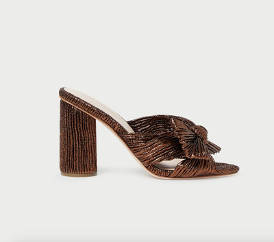 Penny Pleated Bow Heel - Mocha