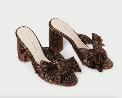Penny Pleated Bow Heel - Mocha