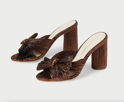 Penny Pleated Bow Heel - Mocha
