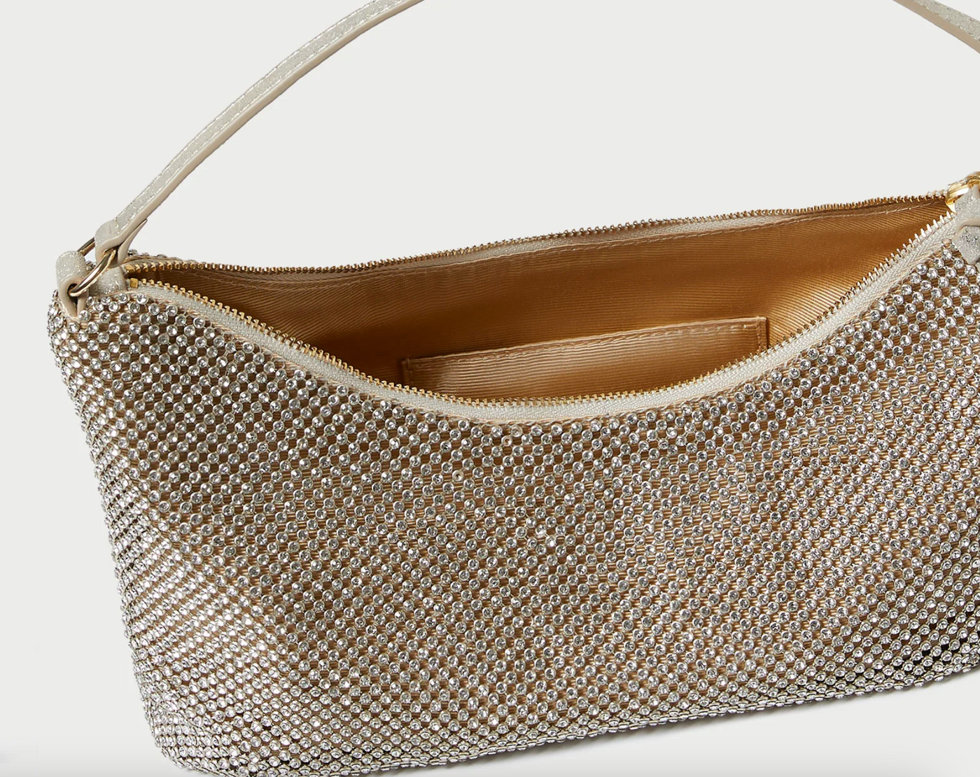Cam Diamanté Baguette Bag - Gold