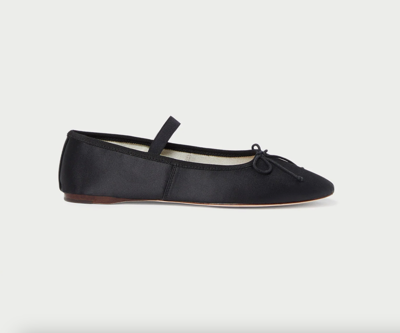 Leonie Satin Ballet Flat - Black