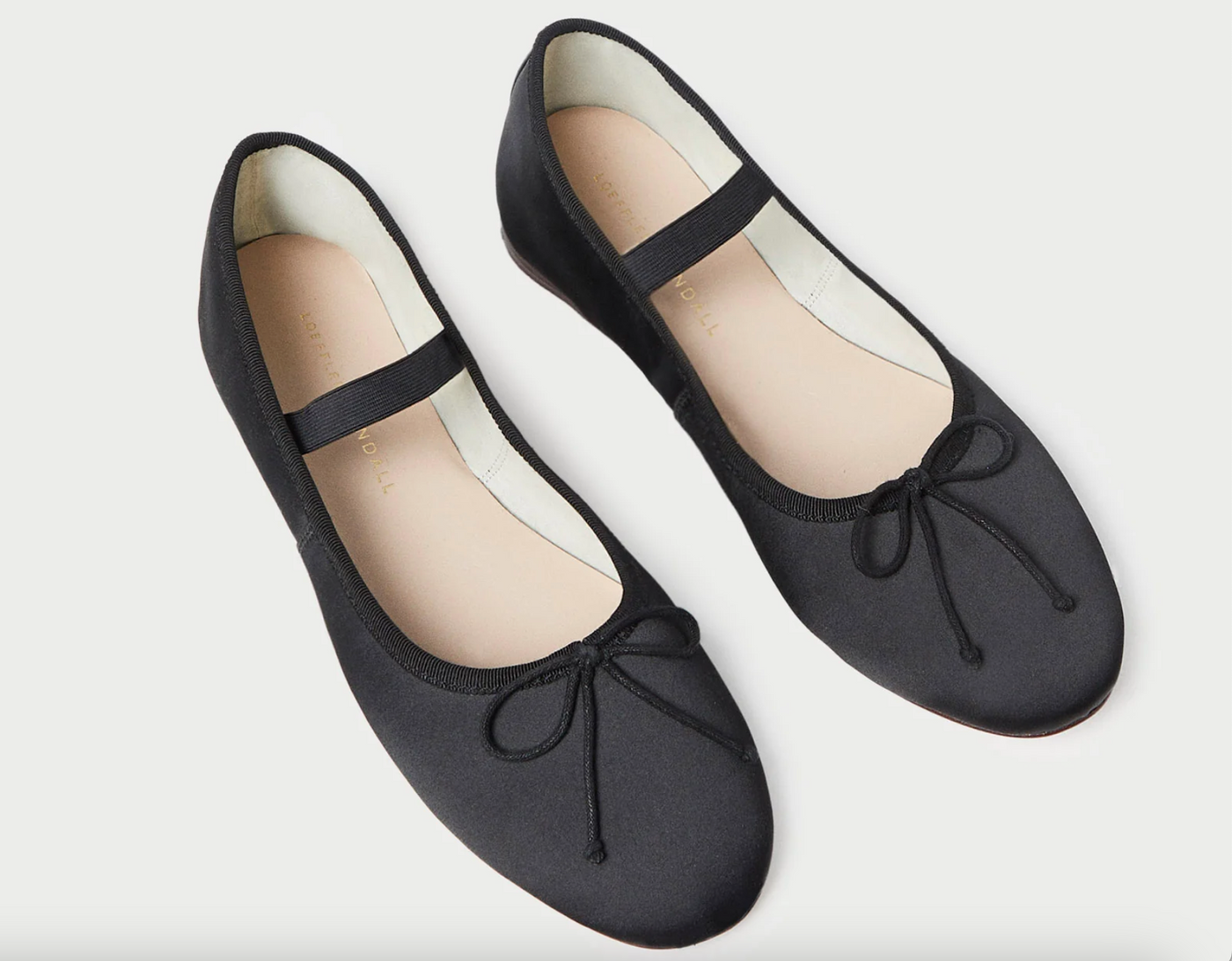 Leonie Satin Ballet Flat - Black