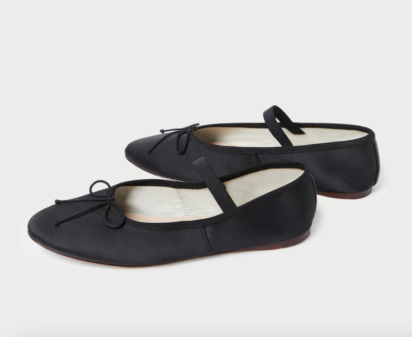 Leonie Satin Ballet Flat - Black