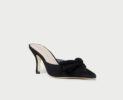 Amyra Bow Kitten Mule - Black
