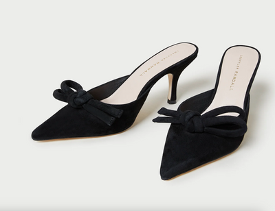 Amyra Bow Kitten Mule - Black