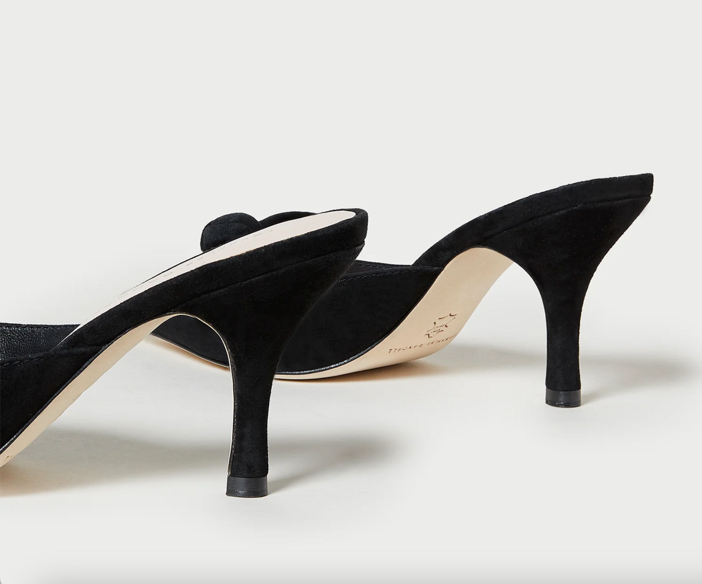 Amyra Bow Kitten Mule - Black