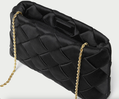 Auzeen Mini Woven Clutch - Black