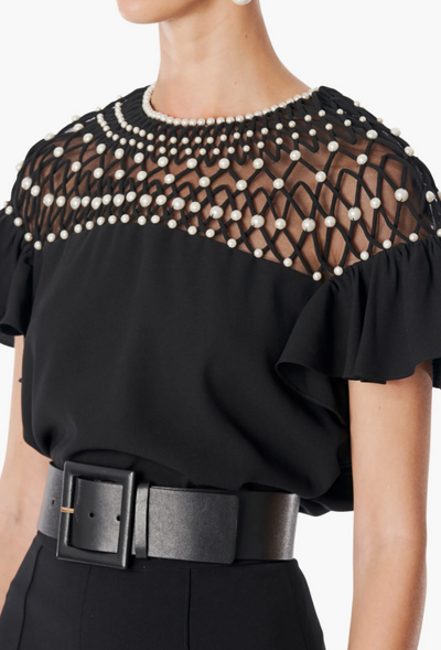 Embroidered Yoke Top