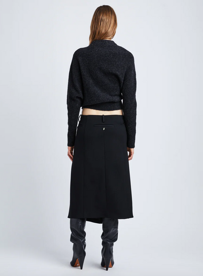 Wool Twill Skirt - Black