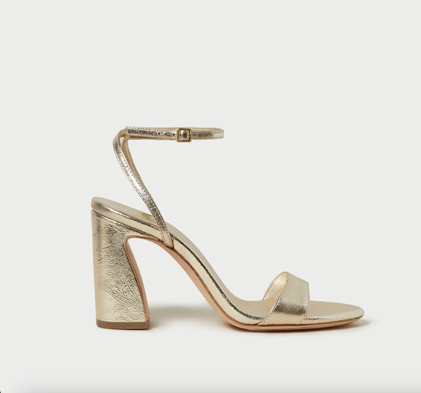 Malia Curved-Heel Sandal - Champagne
