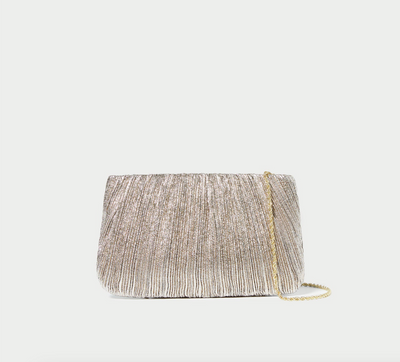 Brit Flat Pleated Clutch - Champagne