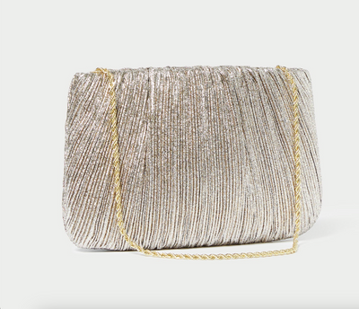 Brit Flat Pleated Clutch - Champagne