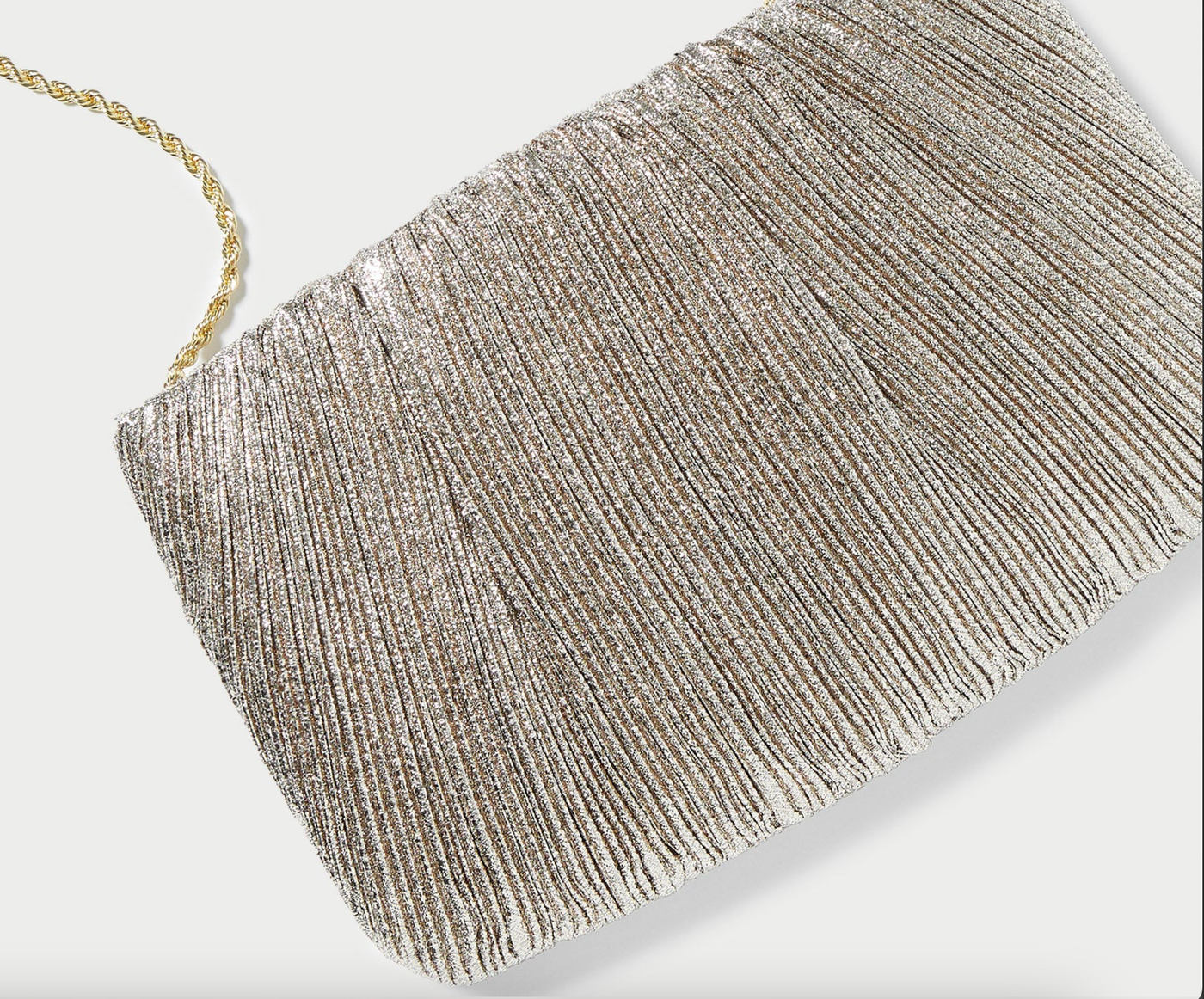 Brit Flat Pleated Clutch - Champagne