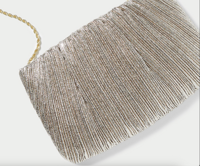 Brit Flat Pleated Clutch - Champagne
