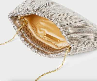 Brit Flat Pleated Clutch - Champagne