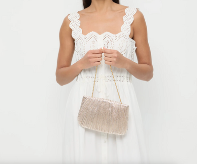 Brit Flat Pleated Clutch - Champagne