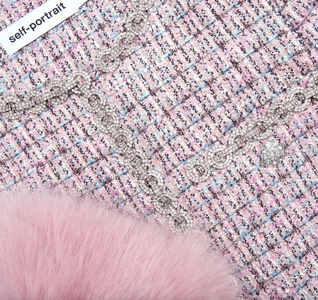 Boucle Fur Cuff Jacket - Pink