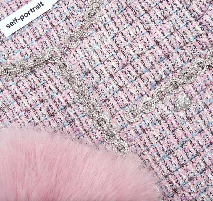 Boucle Fur Cuff Jacket - Pink