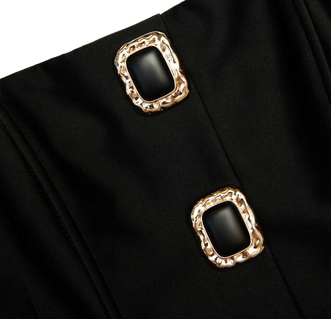 Taffeta Bandeau Jumpsuit - Black