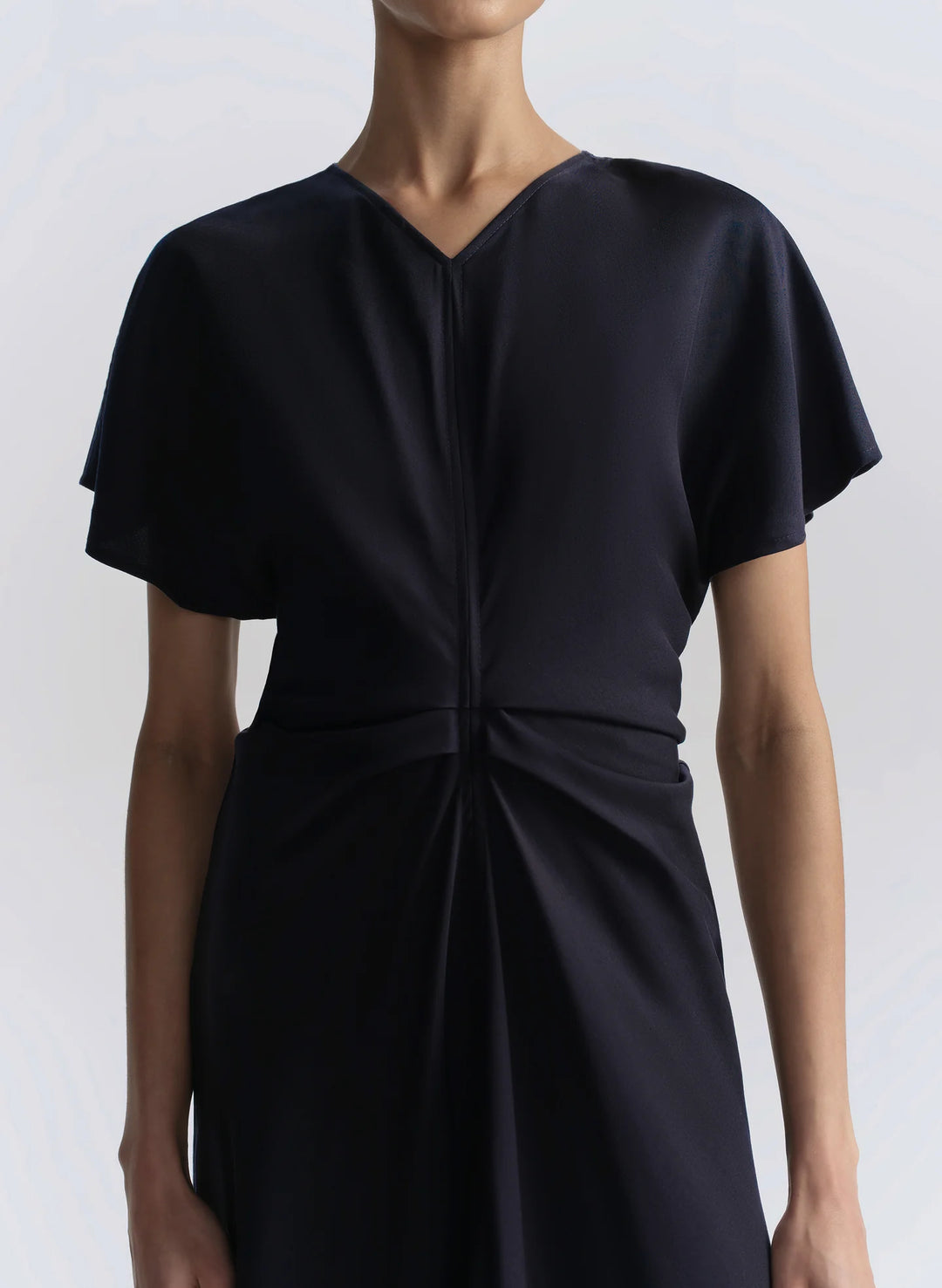 Rem Ruched Midi Dress - Midnight