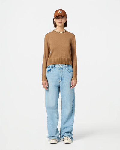 Shrunken Crew Sweater - Almond