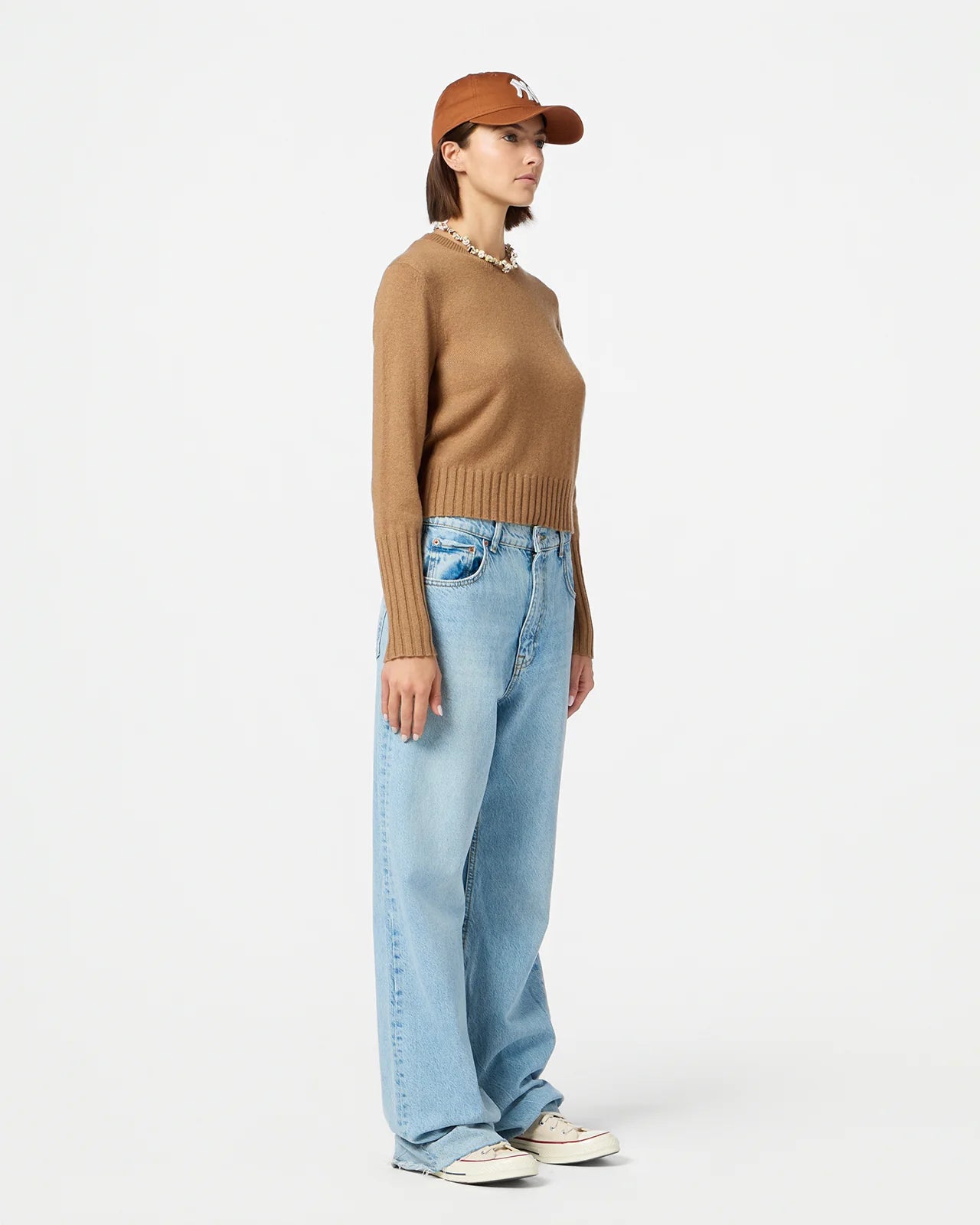 Shrunken Crew Sweater - Almond