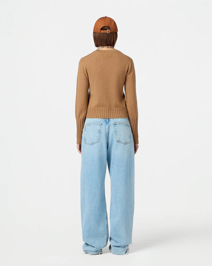 Shrunken Crew Sweater - Almond