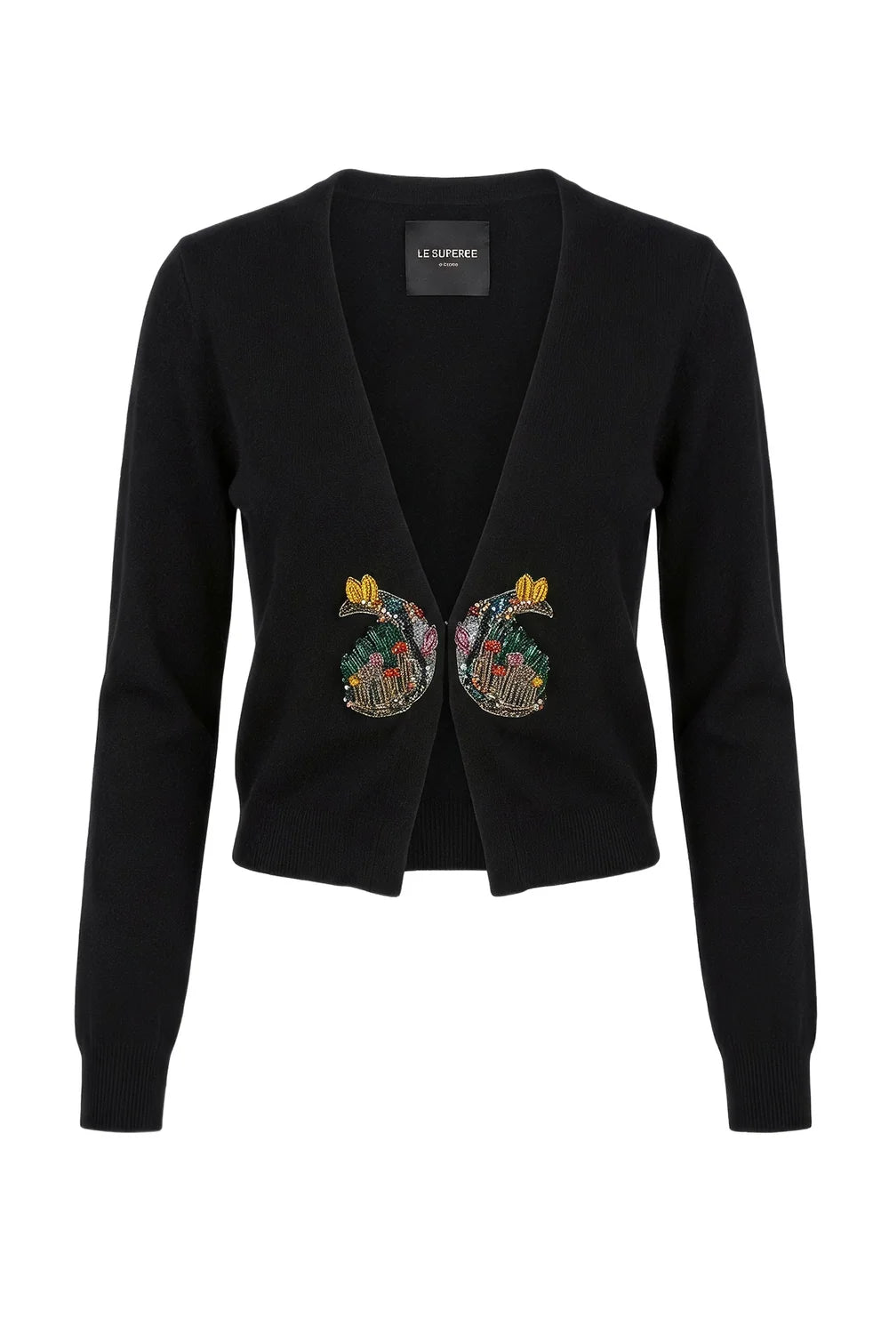 Crescent Moon Posmo Cardigan - Black