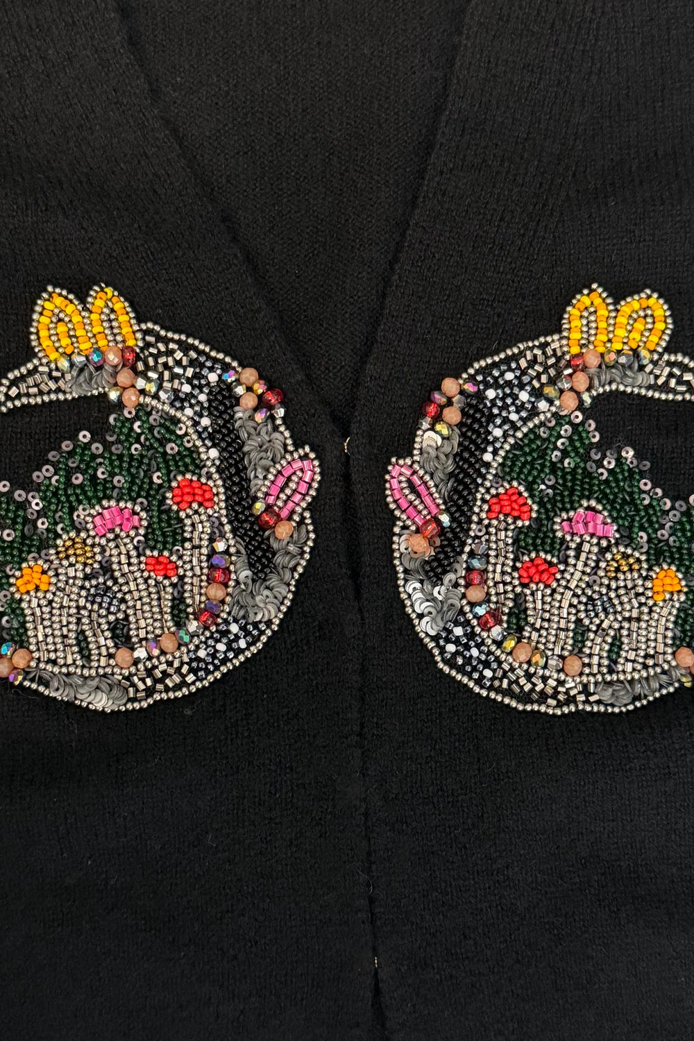 Crescent Moon Posmo Cardigan - Black