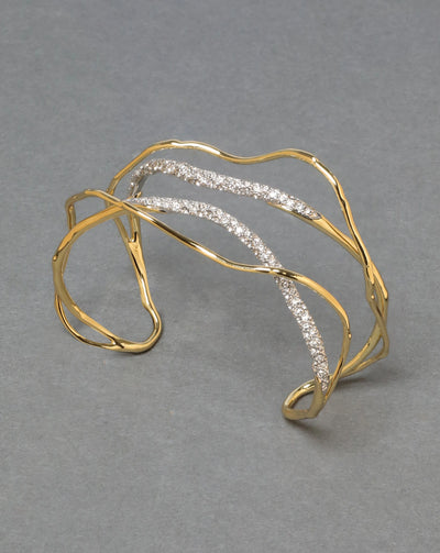 Solanales Crystal Cuff Bracelet - Champagne