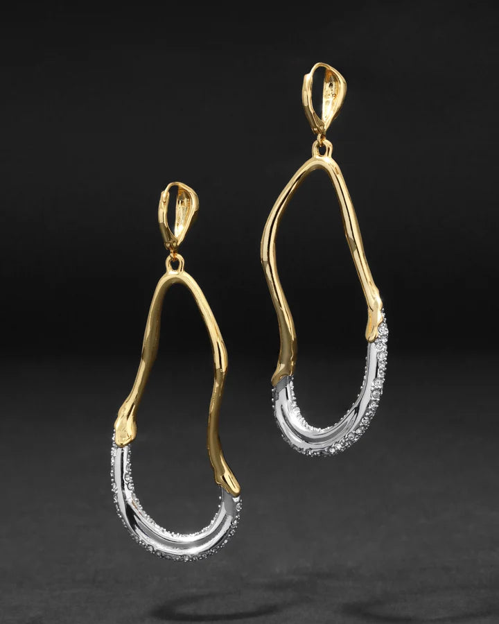 Solanales Crystal Curve Leverback Drop Earrings