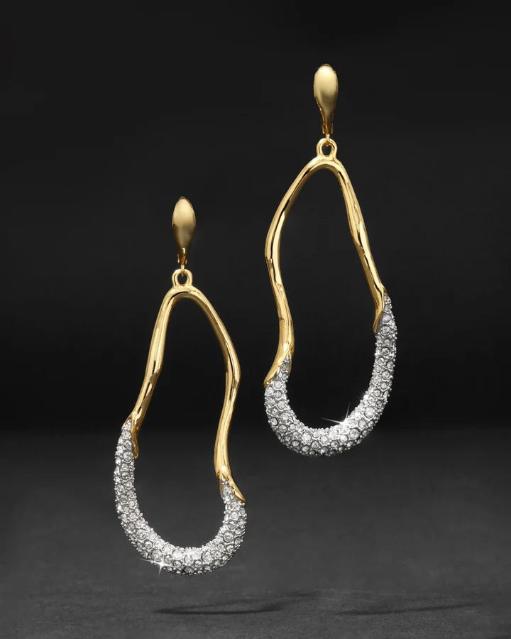 Solanales Crystal Curve Leverback Drop Earrings