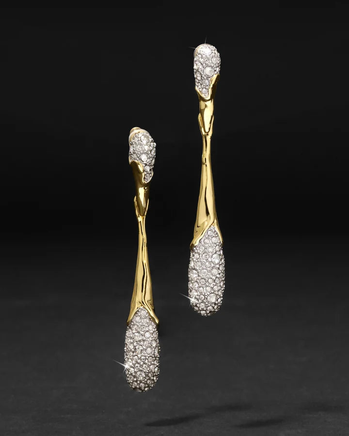 Solanales Linear Crystal Teardrop Earring - Earrings