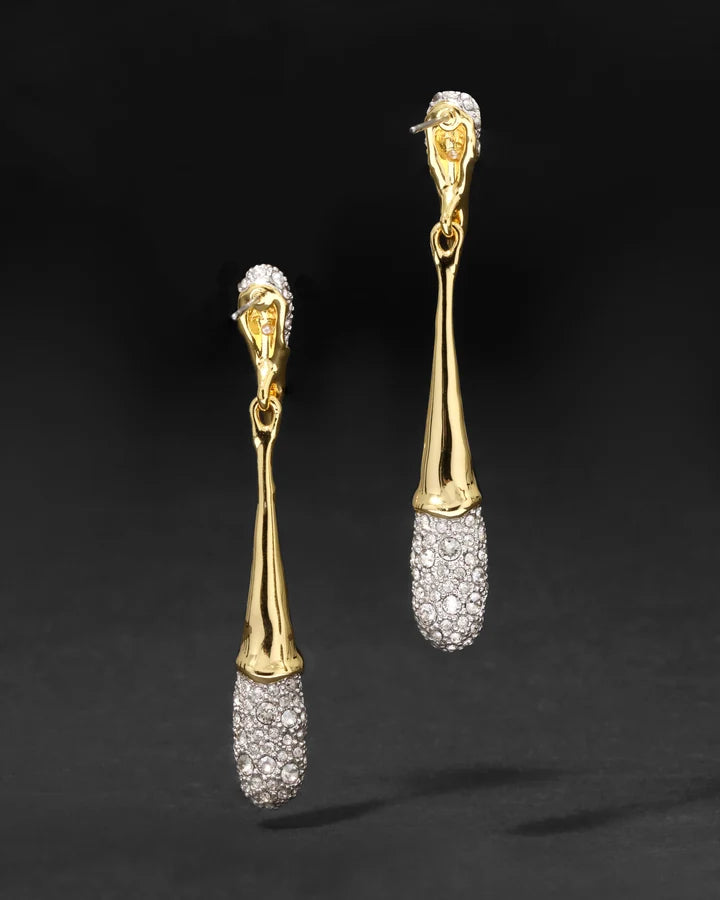 Solanales Linear Crystal Teardrop Earring - Earrings