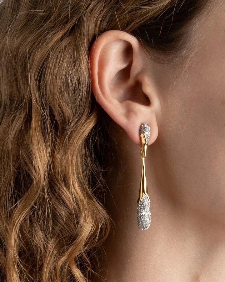 Solanales Linear Crystal Teardrop Earring - Earrings