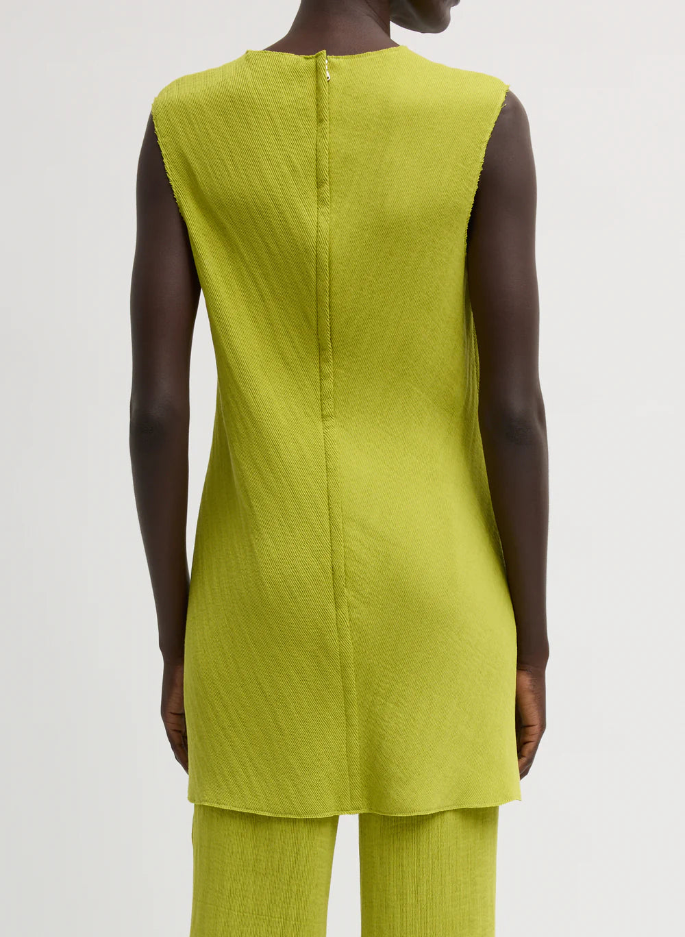 Plisse Bias Short Tunic Drees - Pistachio