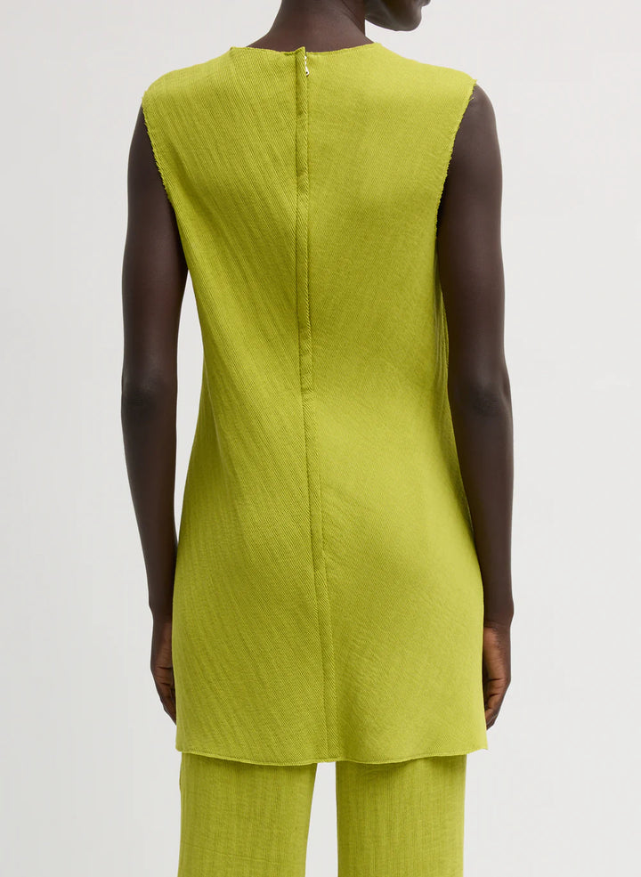 Plisse Bias Short Tunic Drees - Pistachio