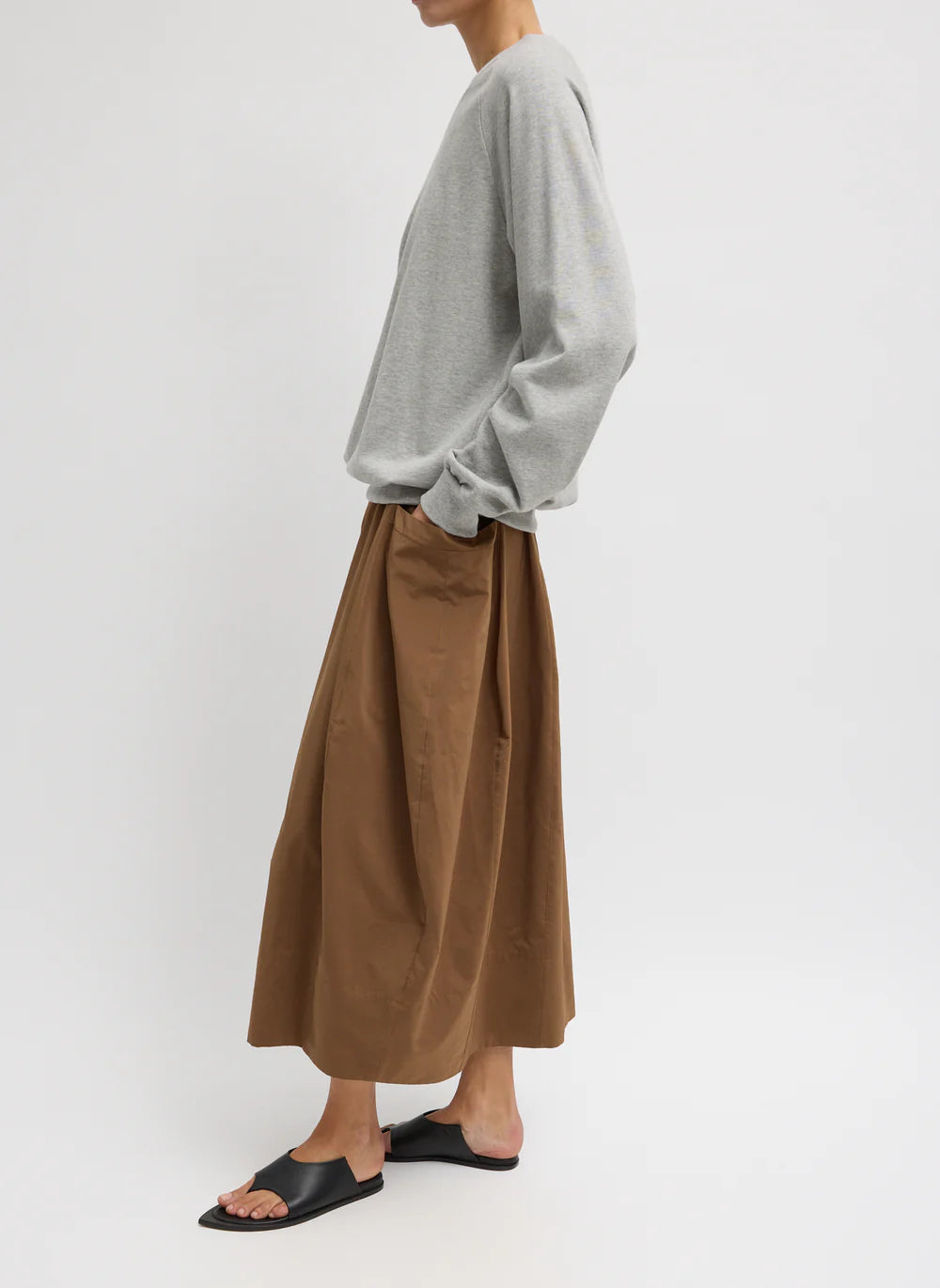 Nylon Lantern Skirt - Mocha