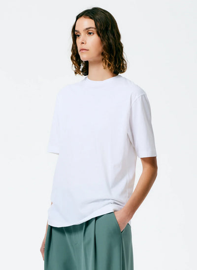 Mock Neck Unisex T-Shirt - White
