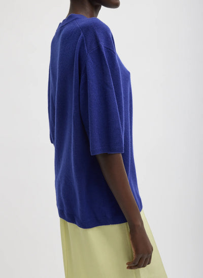 Washable Cashmere Oversized Easy T-Shirt - Ink Blue