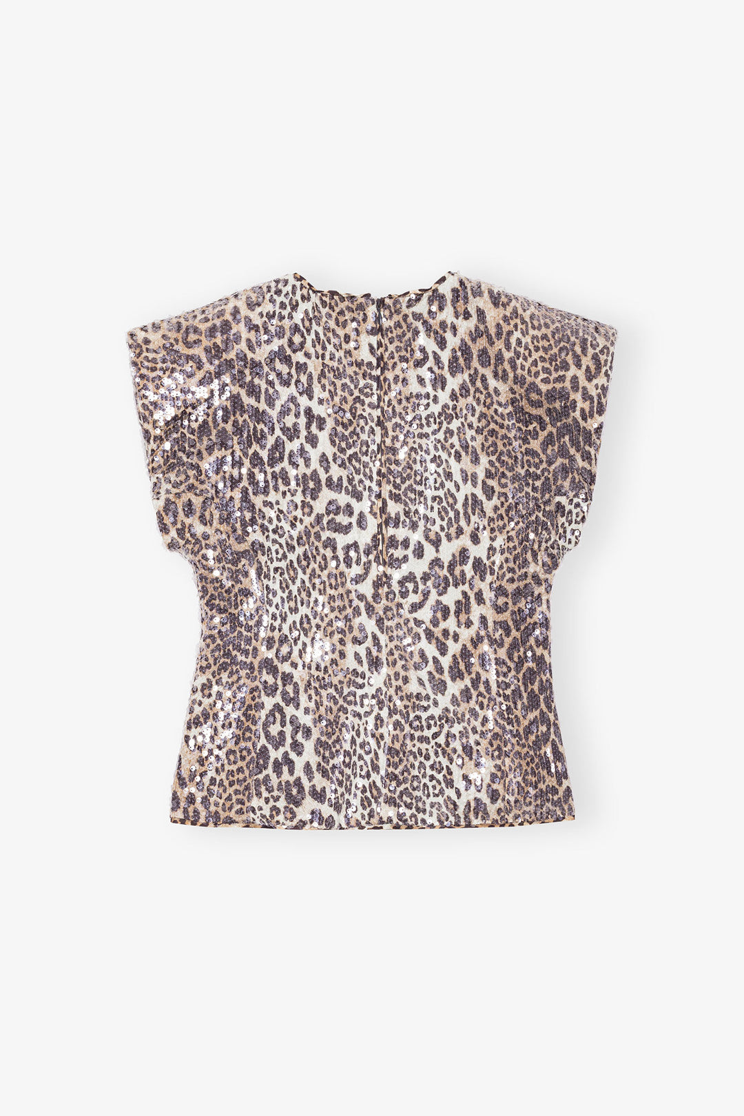 Printed Stretch Sequins Blouse - Leopard