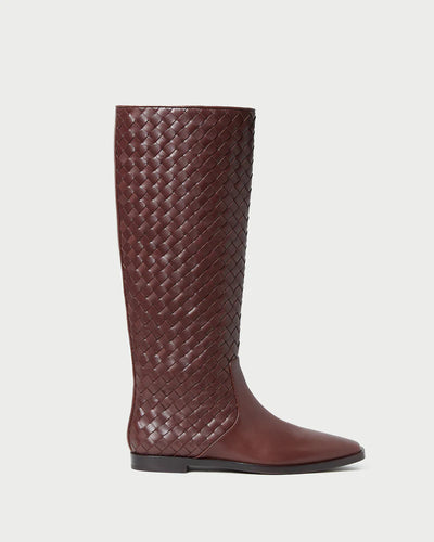 Tilly Woven Leather Boot - Espresso