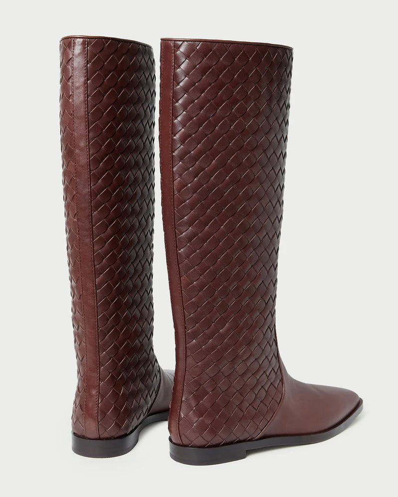 Tilly Woven Leather Boot - Espresso