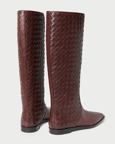 Tilly Woven Leather Boot - Espresso