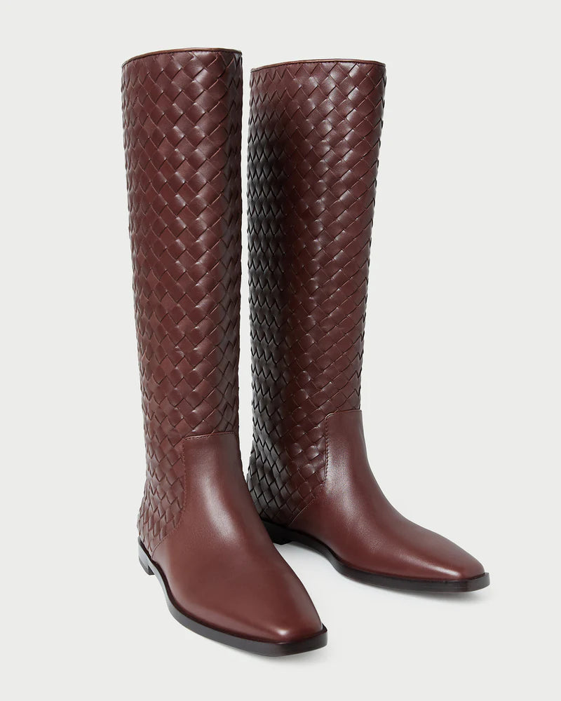 Tilly Woven Leather Boot - Espresso