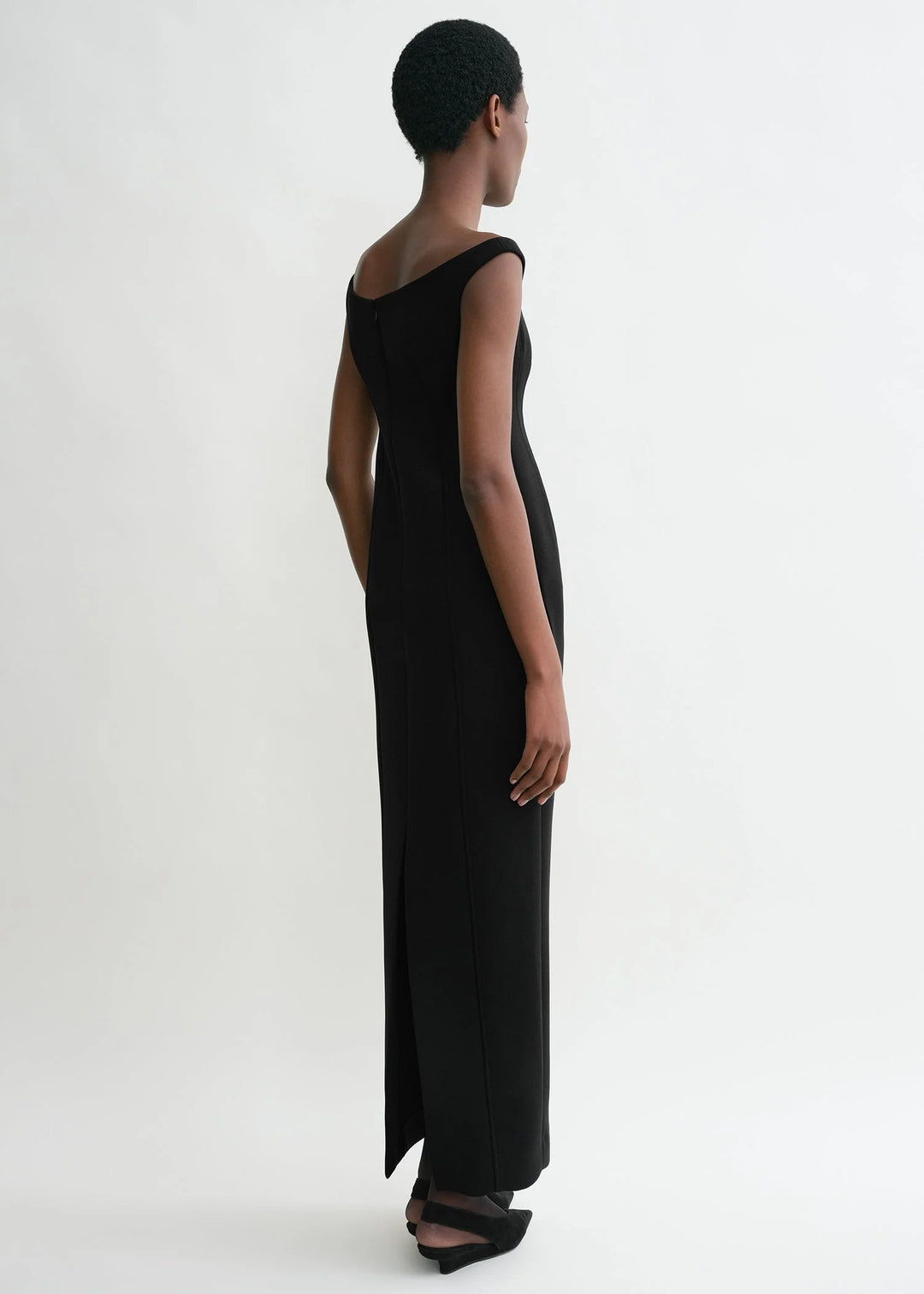 Curved Off-Shoulder Dress - Black – Coplons