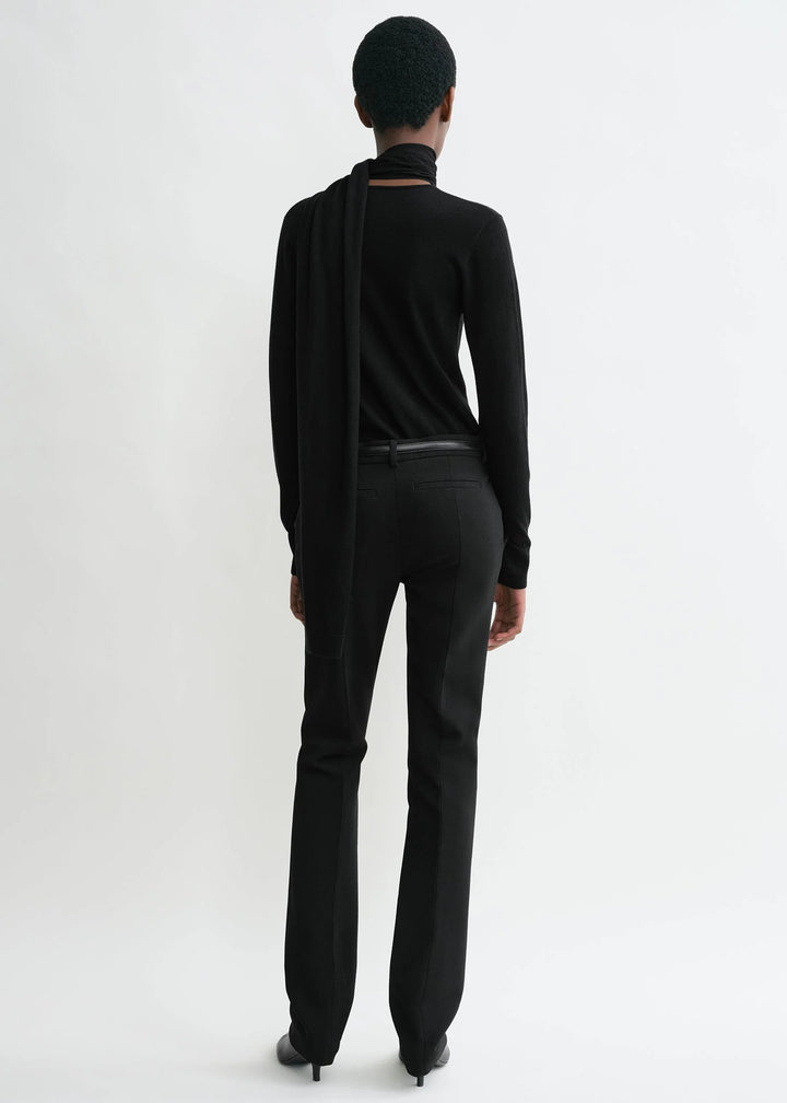 LOW WAIST SLIM TROUSERS - Black